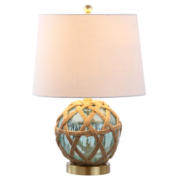 Andrews 21.5" LED Glass/Rope Table Lamp - JONATHAN Y